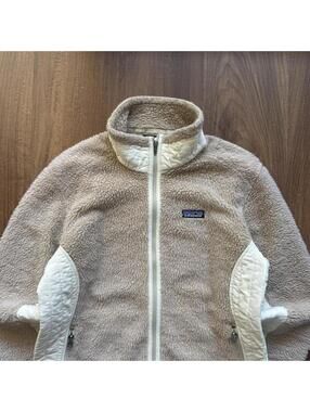 Vintage Patagonia Synchilla Deep Pile Cream Zip Up Jacket Womens Large